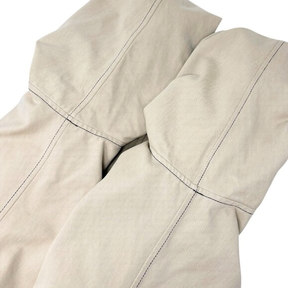 CHANEL Vintage CC Logo Gold Button Denim Shirt Jacket Beige Cotton [106399] - Picture 7 of 11